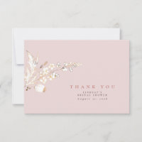 Hand-drawn Gold Wildflowers Elegant Thank You