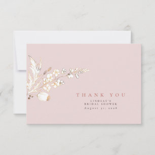 Hand-drawn Gold Wildflowers Elegant Thank You Card