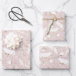 Hand-drawn Gold Wildflowers Sketch Pattern Elegant Wrapping Paper Sheet<br><div class="desc">Wildflowers pattern dusty pink wrapping papers</div>