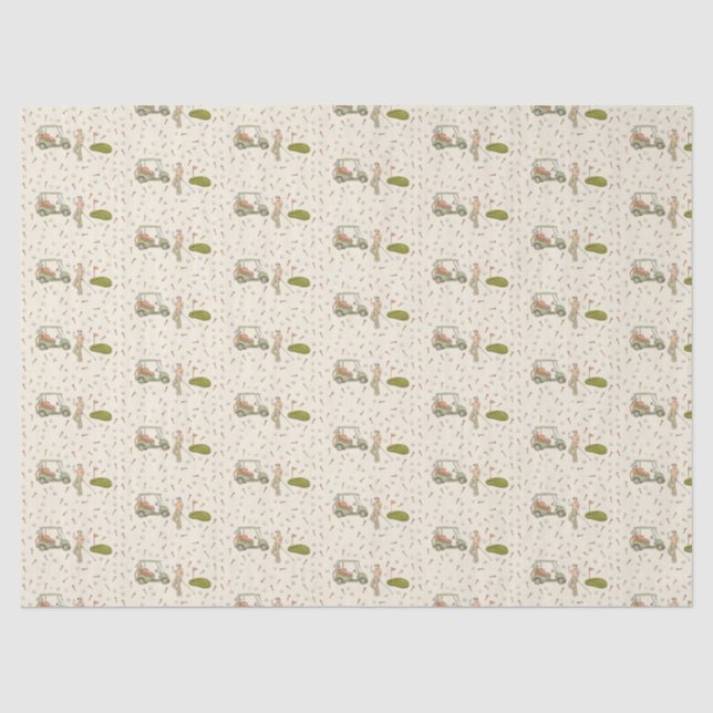 Hand drawn golf tissue paper (Front)