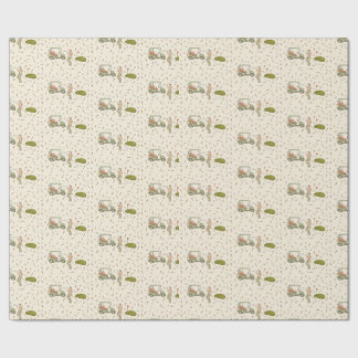 Hand drawn golf wrapping paper