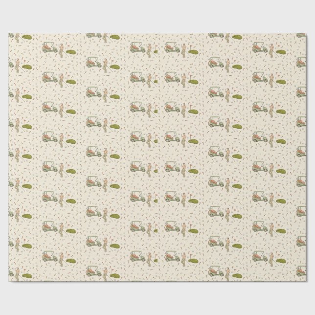 Hand drawn golf wrapping paper (Seam)