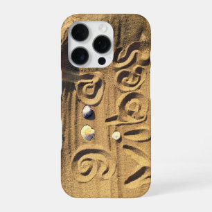 Hand Drawn Good Vibes Quote In Beach Sand Photo iPhone Case