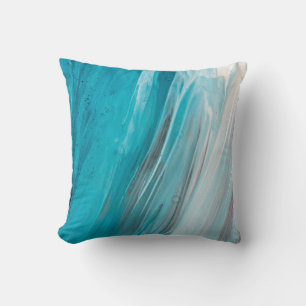Hand drawn gouache painting. Abstract art backgrou Cushion