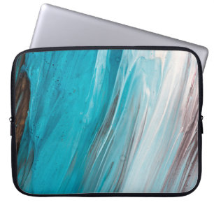 Hand drawn gouache painting. Abstract art backgrou Laptop Sleeve