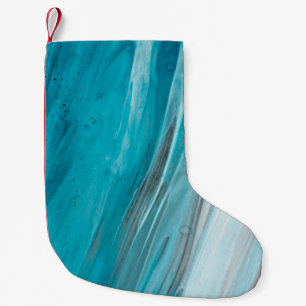Hand drawn gouache painting. Abstract art backgrou Small Christmas Stocking