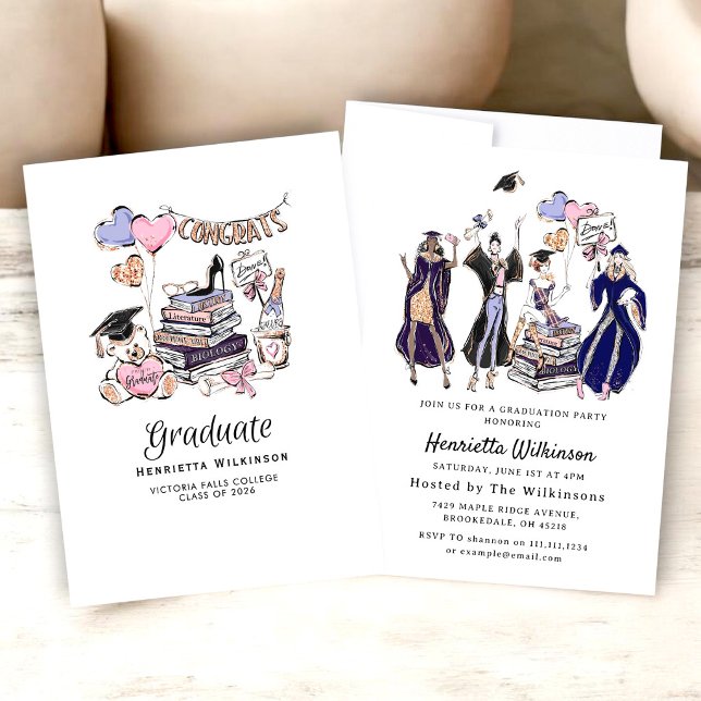 Hand Drawn Graduate class of 2026 Celebration Invitation (Creator Uploaded)