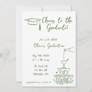 Hand drawn Graduation Invitation and announcement