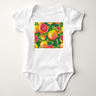 Hand Drawn Grapefruits Seamless Pattern Baby Bodysuit