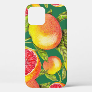 Hand Drawn Grapefruits Seamless Pattern iPhone 12 Case