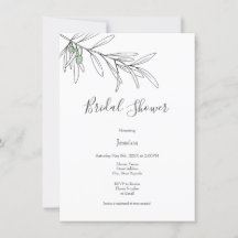 Hand Drawn Green Olive Leaves