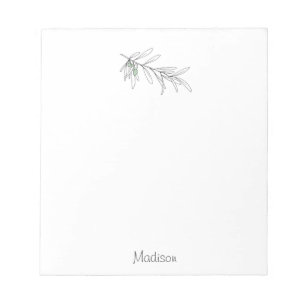 Hand Drawn Green Olive Leaves Notepad