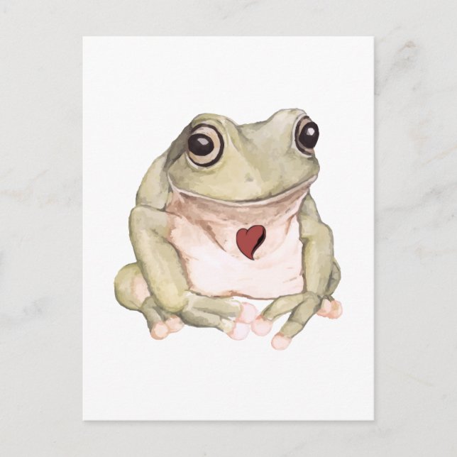 Hand drawn green tree frog   postcard (Front)