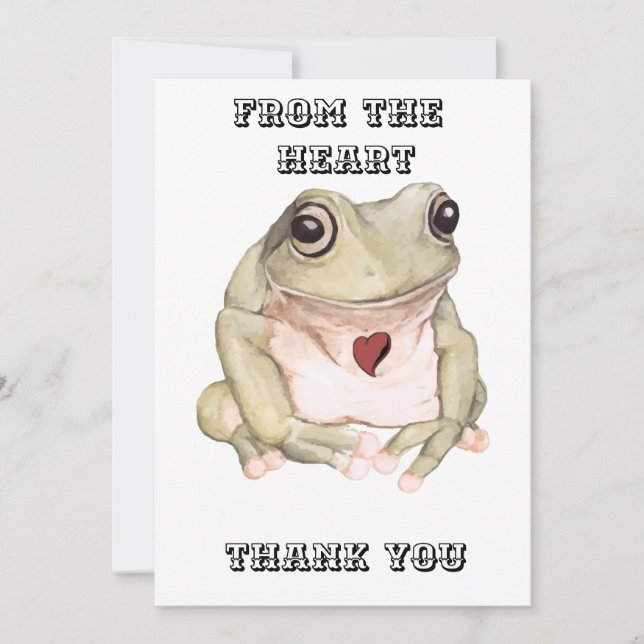 Hand drawn green tree frog   thank you card (Front)