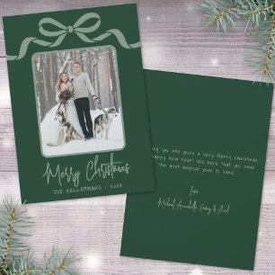 Hand Drawn Green Whimsical Merry Christmas Holiday Card