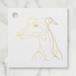 Hand Drawn Greyhound Line Art - Minimalist Design Favour Tags