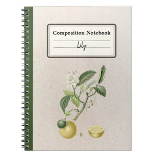 Hand Drawn Growing Lemons Personalised Composition Notebook