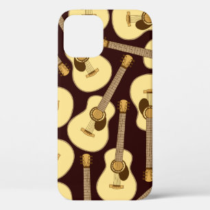 Hand drawn guitar seamless pattern iPhone 12 case