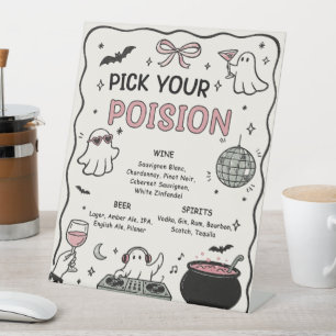 Hand Drawn Halloween Bar Pedestal Sign