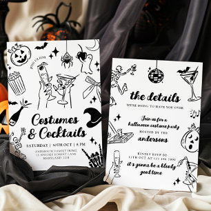 Hand Drawn Halloween Costume Party Invitation