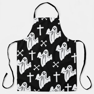 Hand Drawn Halloween Pattern Background Apron