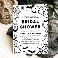 Hand Drawn Halloween Skeleton Ghost Bridal Shower