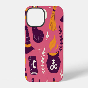 Hand-drawn Halloween, spooky seamless pattern. iPhone 12 Case