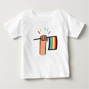 Hand Drawn Hand Waving a Rainbow Flag Baby T-Shirt