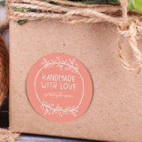 Hand Drawn Handmade With Love Personalised