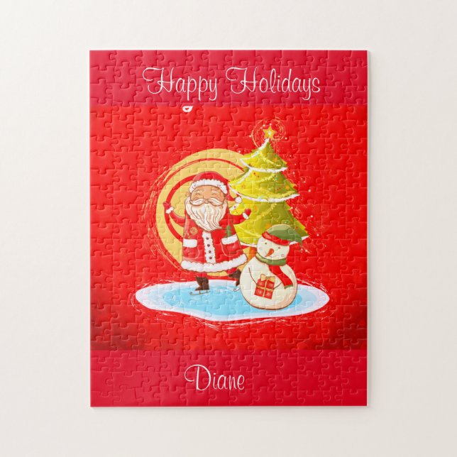 Hand Drawn Happy Christmas Jigsaw Puzzle (Vertical)