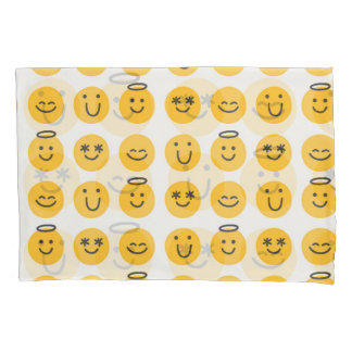 Hand Drawn Happy Emoji Pattern Pillowcase