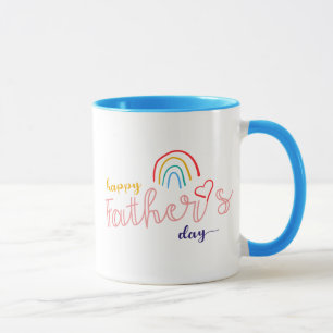 Hand-Drawn Happy Father's Day Pride Rainbow Mug