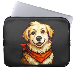 Hand-Drawn Happy Golden Dog Sweatshirt Laptop Sleeve