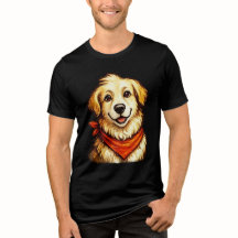 Hand-Drawn Happy Golden Dog T-Shirt