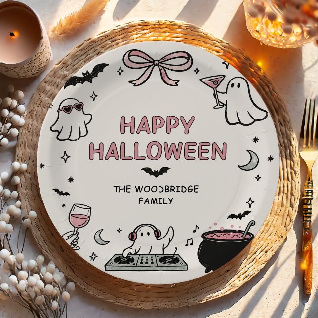 Hand Drawn Happy Halloween Paper Plate (Creator Uploaded)