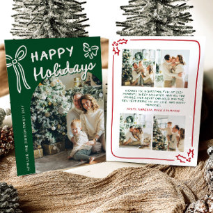 Hand Drawn Happy Holidays Arch Photo Christmas Holiday Card