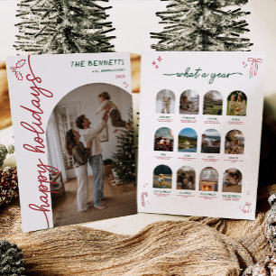 Hand Drawn Happy Holidays Arch Photo Christmas Holiday Card
