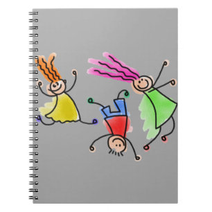 Hand-Drawn Happy Stick Figures Sketch Notebook