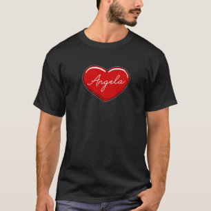 Hand Drawn Heart Angela - First Name Hearts I Love T-Shirt