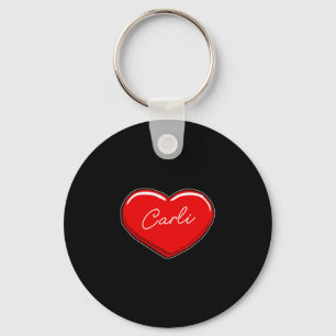 Hand drawn heart carli - first name hearts love key ring