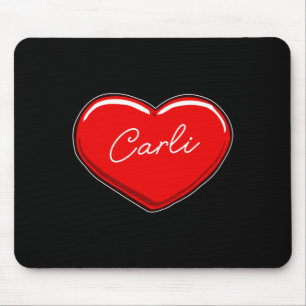 Hand drawn heart carli - first name hearts love mouse pad
