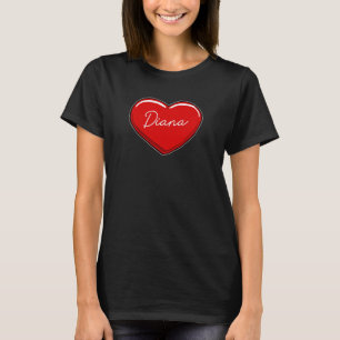 Hand Drawn Heart Diana First Name Hearts I Love D T-Shirt