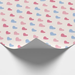 Hand Drawn Heart Doodle Pattern Wrapping Paper