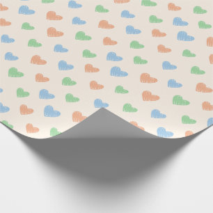 Hand Drawn Heart Doodle Pattern Wrapping Paper