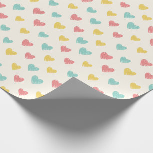 Hand Drawn Heart Doodle Pattern Wrapping Paper