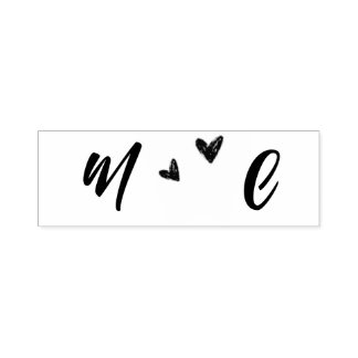 Hand Drawn Heart Name Initials  Self-inking Stamp