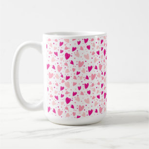 Hand-Drawn Heart Pattern Coffee Mug