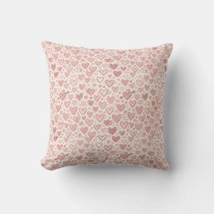 Hand-Drawn Heart Pattern Cushion