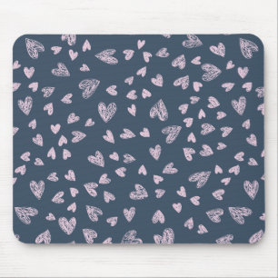 Hand drawn Heart Pattern Design Mouse Pad