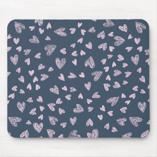 Hand drawn Heart Pattern Design Mouse Pad (Front)